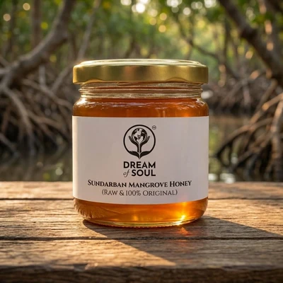 Jar of khalsi flower honey from the Sundarban delta